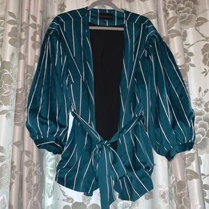 NWT Eloquii Stripe Satin Blazer